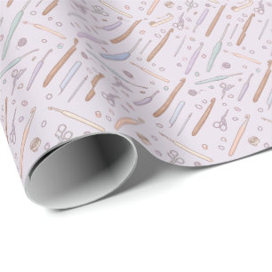 Pastel Haaknaalden & Gereedschap Cottagecore Patro Cadeaupapier