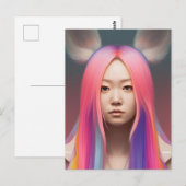 Pastel Haar Vrouw Briefkaart (Voorkant / Achterkant)