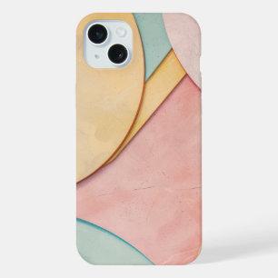 Pastel halfronde vormen met tekstruimte iPhone 15 plus case