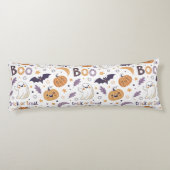 Pastel Halloween Body Pillow – Ghost & Pumpkin Boo Lichaamskussen (Achterkant)
