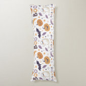 Pastel Halloween Body Pillow – Ghost & Pumpkin Boo Lichaamskussen (Voorkant Verticaal)