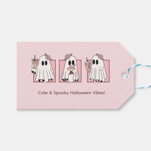 Pastel Halloween-cadeautabelletjes – Cute & Spooky Cadeaulabel (Voorkant (Horizontaal))