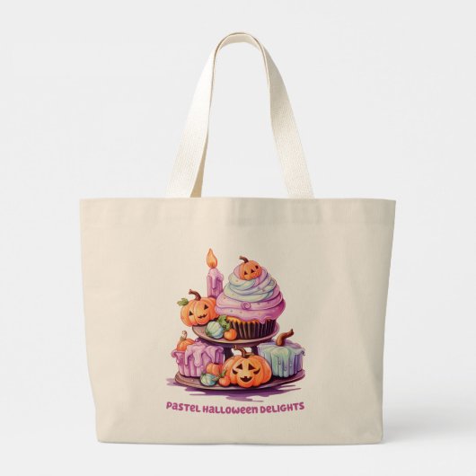 Pastel Halloween Delights Grote Tote Bag (Achterkant)