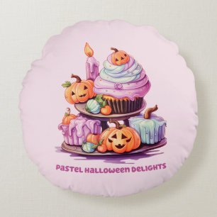 Pastel Halloween Delights Rond Kussen
