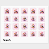 Pastel Halloween Delights Vierkante Sticker (Vel)