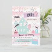 Pastel Halloween-feestje Kinderverjaardagsuitnodig Kaart (Staand voorkant)