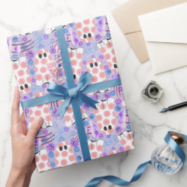 Pastel Halloween Floral Ghosts Cadeaupapier