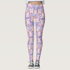 Pastel Halloween Floral Ghosts Leggings