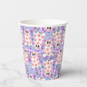 Pastel Halloween Floral Ghosts Papieren Bekers (Voorkant)