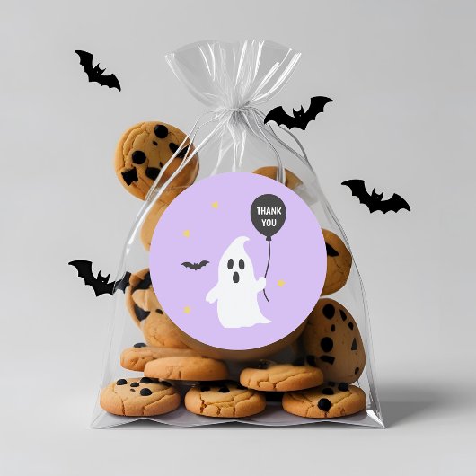 Pastel Halloween Ghost Bedankt Ronde Sticker