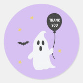 Pastel Halloween Ghost Bedankt Ronde Sticker (Voorkant)