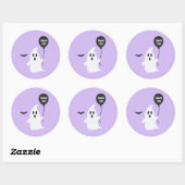 Pastel Halloween Ghost Bedankt Ronde Sticker (Vel)
