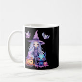 Pastel Halloween Heks Kat Pompoen Pastelcore Koffiemok (Links)