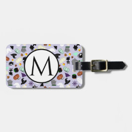 Pastel Halloween Monogrammed Bagagelabel