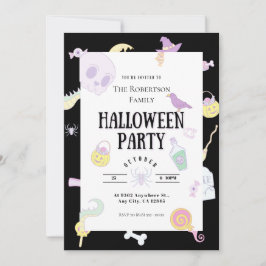 Pastel Halloween Party Kaart