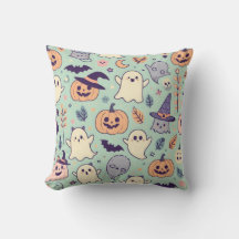 Pastel Halloween Patroon Ghost Pumpkin Bats Witch