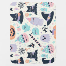 Pastel Halloween Patroon Ghost Pumpkin Cats Witch
