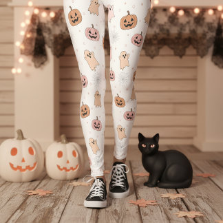 Pastel Halloween Pompoenen Geesten Patroon ID1326 Leggings