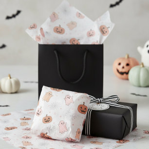 Pastel Halloween Pompoenen Geesten Patroon ID1326 Tissuepapier
