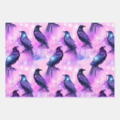 Pastel Halloween pompoenen, schedels, kraaien, roz Inpakpapier Vel (Voorkant 2)