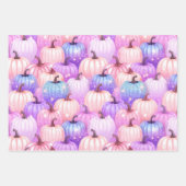 Pastel Halloween pompoenen, schedels, kraaien, roz Inpakpapier Vel (Voorkant)