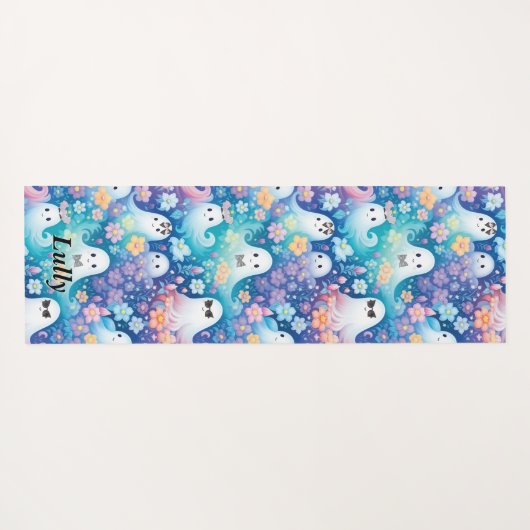 Pastel Halloween Schattige Spook Retro Bloemen Mei Yogamat (Achterkant (horizontaal))