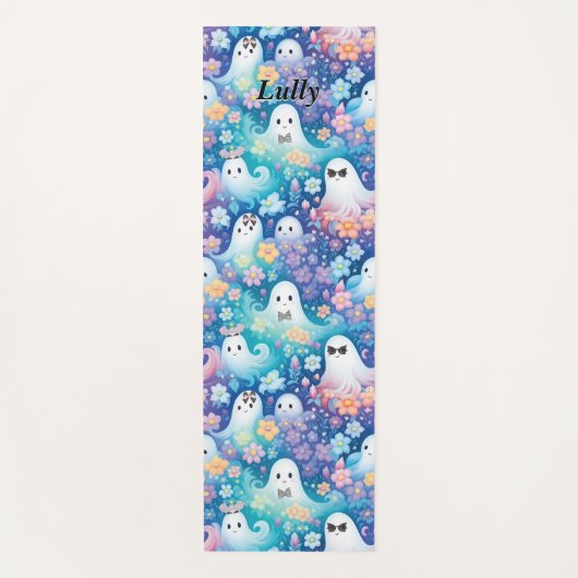 Pastel Halloween Schattige Spook Retro Bloemen Mei Yogamat (Voorkant)