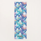 Pastel Halloween Schattige Spook Retro Bloemen Mei Yogamat (Achterkant)