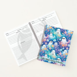 Pastel Halloween Schattigee Ghost Retro Floral Notitieboek