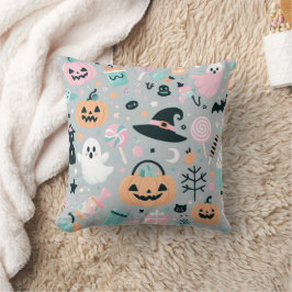 Pastel Halloween Spooky Pattern Kussen