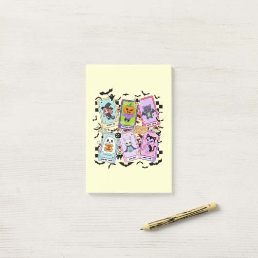 Pastel Halloween Tarot Kaarten Kawaii Ghost Style Post-it® Notes (Op bureau)