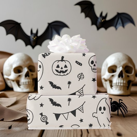 Pastel Halloween Verjaardag Cadeaupapier
