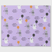 Pastel Halloween Verjaardag Cadeaupapier (Vlak)