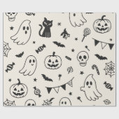 Pastel Halloween Verjaardag Cadeaupapier (Vlak)