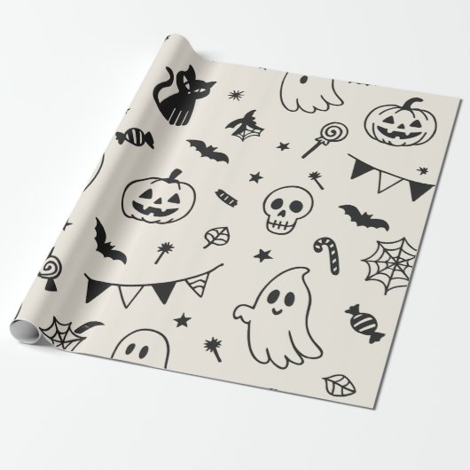 Pastel Halloween Verjaardag Cadeaupapier (Uitgerold)