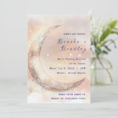 Pastel Halve Maan Hemelse Bruiloft Kaart (Staand voorkant)