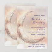 Pastel Halve Maan Hemelse Bruiloft Kaart (Voorkant / Achterkant)