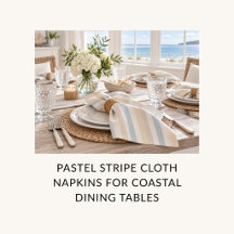Pastel Hamptons Gestreepte Stoffen Eetservetten