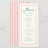 Pastel Handschrift Pinky Green Retro Bruiloft Menu (Voorkant / Achterkant)