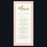 Pastel Handschrift Pinky Retro Bruiloft Menu<br><div class="desc">Pastel Handschrift Pinky Retro Bruiloft Menu</div>