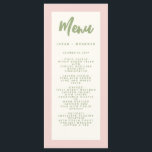 Pastel Handschrift Pinky Retro Bruiloft Menu<br><div class="desc">Pastel Handschrift Pinky Retro Bruiloft Menu</div>