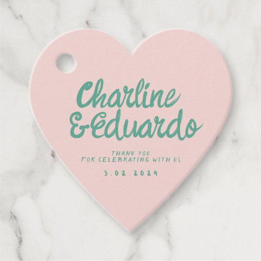 Pastel Handschrift Retro Weddenschap Bedankt Bedankjes Labels (Voorkant)