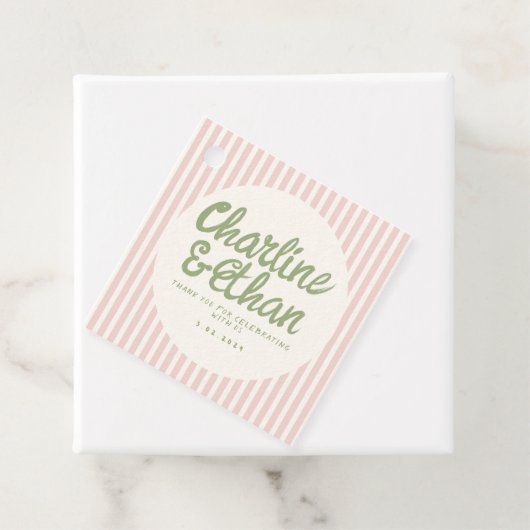 Pastel Handschrift Retro Weddenschap Bedankt voor Bedankjes Labels (In situ)