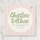 Pastel Handschrift Retro Weddenschap Bedankt voor Bedankjes Labels (Achterkant)