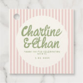 Pastel Handschrift Retro Weddenschap Bedankt voor Bedankjes Labels (Voorkant)