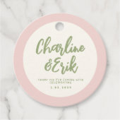 Pastel Handschrift Retro Weddenschap Bedankt voor  Bedankjes Labels (Voorkant)