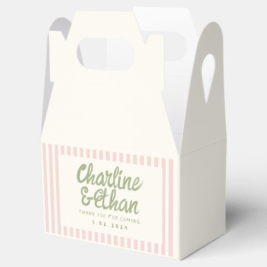 Pastel Handwriting Retro Weddenschap Bedankdoosjes (Geopend)