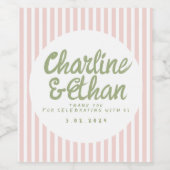 Pastel Handwriting Retro Weddenschap Wijn Etiket (Enkel label)