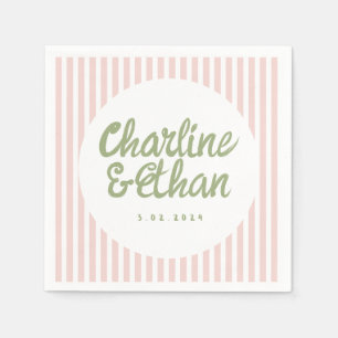 Pastel Handwriting Retro Wedding Napkins Servet