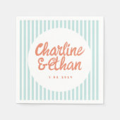 Pastel Handwriting Retro Wedding Napkins Servet (Voorkant)